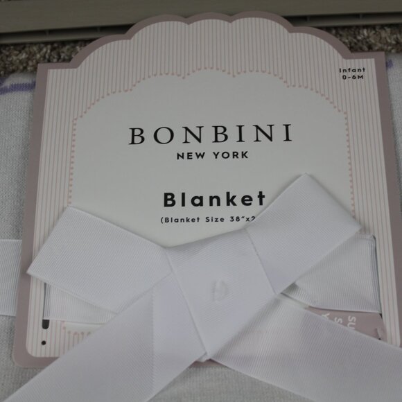 Bonbini NY Bow Heart Tulip Baby Blanket Infant Girls Pink Purple Rayon Blend NWT - Picture 2 of 8